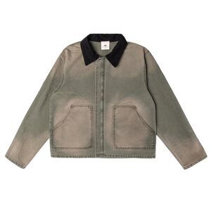 Moojimooji Classic Workwear Jacket in Aged Olive Green Size Medium